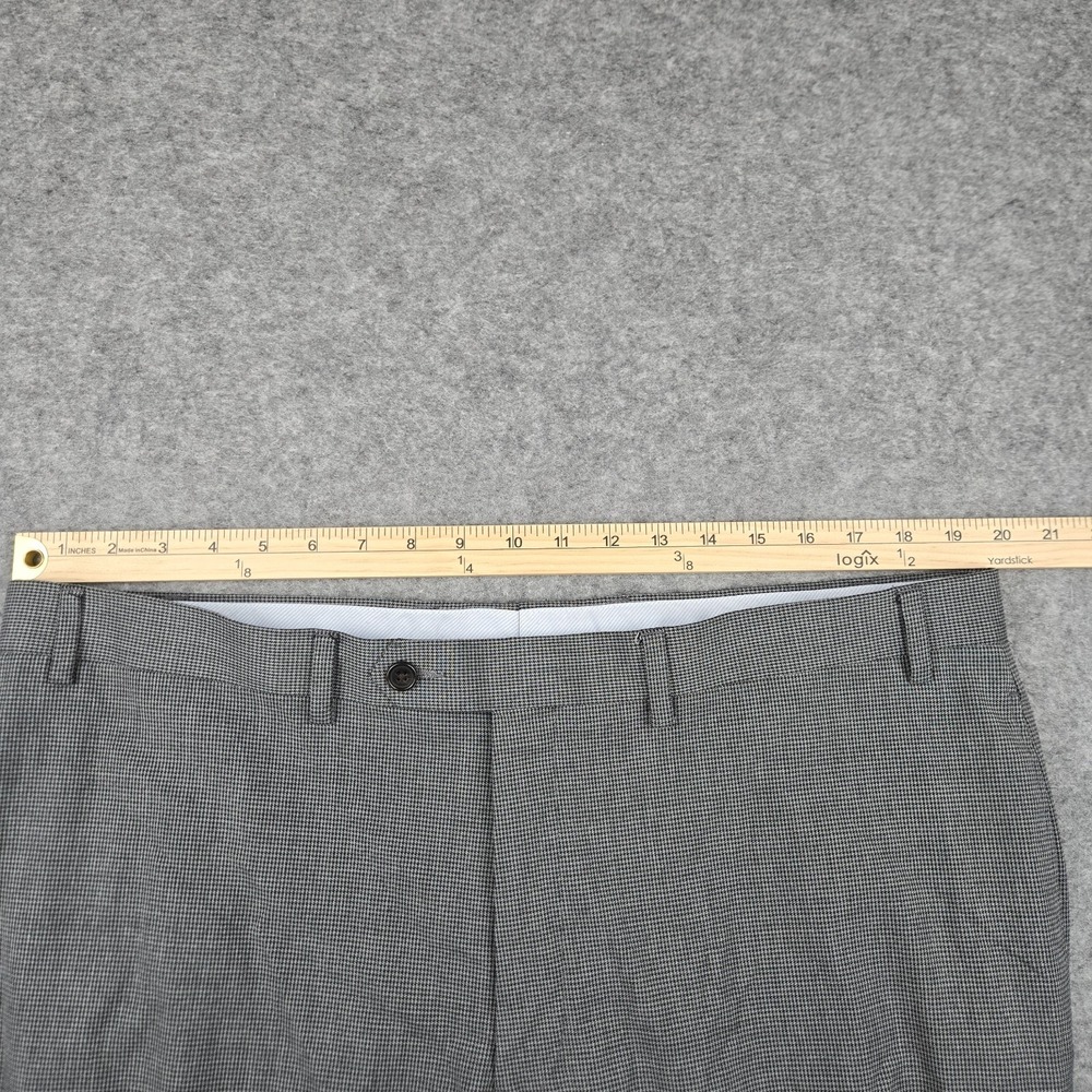 Ralph Ralph Lauren Men's Houndstooth Flat Front Dress Pants Gray Slacks Sz 40x30 - Picture 3 of 9